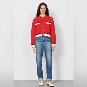 Sandro Idriss Cable-Knit Wool cardigan size 4